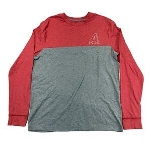 Aeropostale Stretch T Shirt Long Sleeve Mens Large Gray/Red Casual
